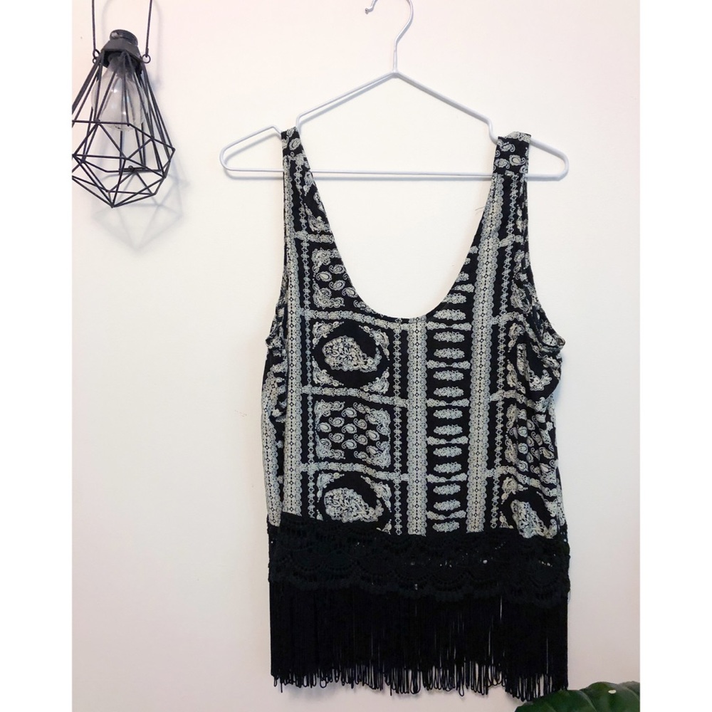 F21 Fringe Tank Top